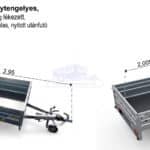 ALFA-B 22013MN.75L egytengelyes, 2,0x1,25m méretű, 750kg, fékezett mellsőkerekes fix oldalfalas utánfutó
