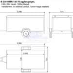 ALFA-B 22014MN.130.70 egytengelyes, 2,0x1,39m méretű, 1300kg fékezett mellsőkerekes fix oldalfalas utánfutó 700mm magas oldalfallal