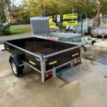 ALFA 12513MN.75F egytengelyes fékezetlen mellsőkerekes fix playwood oldalfalas nyitott utánfutó