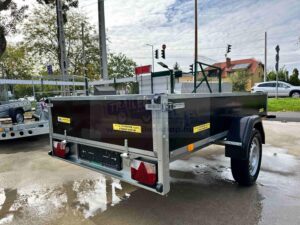 ALFA-B 22513MN.100F egytengelyes fékezett mellsőkerekes fix oldalfalas playwood utánfutó