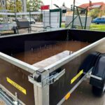 ALFA-B 22513MN.100F egytengelyes fékezett mellsőkerekes fix oldalfalas playwood utánfutó