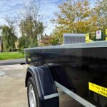 ALFA 13015MN.75F egytengelyes fékezetlen mellsőkerekes fix playwood oldalfalas nyitott utánfutó