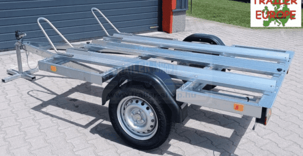 ALFA 12015MT.75.1 egytengelyes 1,98x1,5m méretű, 750kg, fék nélküli, mellsőkerekes motorszállító utánfutó