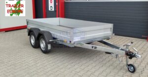 ALFA-B 43015MN.200 Alu kéttengelyes fékezett mellsőkerekes fix alu oldalfalas nyitott utánfutó