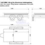 ALFA-T 43015MN.130 Alu Alumínium kéttengelyes, 2,95x1,45m méretű, 1300kg fékezett mellsőkerekes fix alu oldalfalas nyitott utánfutó