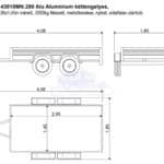 ALFA-T 43015MN.200 Alu Alumínium kéttengelyes, 2,95x1,45m méretű, 2000kg fékezett mellsőkerekes fix alu oldalfalas nyitott utánfutó
