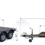 ALFA-T 43016MP.350-ig kéttengelyes, 3,0x1,6m méretű, 3500kg fékezett, mellsőkerekes, síkplatós, uniplatós utánfutó