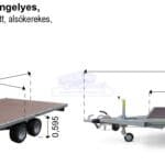 ALFA-T 43018AP.350-ig 13" kéttengelyes, 3,0x1,8m méretű, 3500kg, fékezett, alsókerekes, síkplatós, uniplatós utánfutó