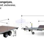ALFA-T 43020AP.350-ig 13" kéttengelyes, 3,05x2,0m méretű, 3500kg, fékezett, alsókerekes, síkplatós, uniplatós utánfutó, trailer