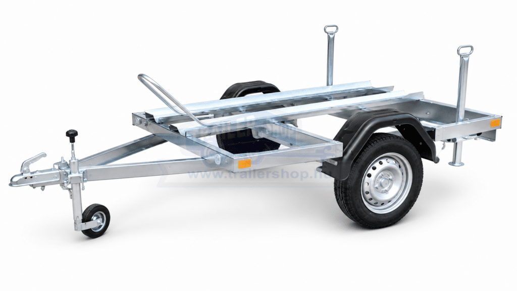 ALFA 12015MT.75.1 egytengelyes 1,98x1,5m méretű, 750kg, fék nélküli, mellsőkerekes motorszállító utánfutó