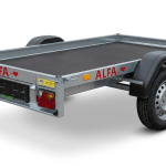 ALFA 12513MN.75A 10" EASY egytengelyes, 2,44x1,25m méretű, 750kg, fék nélküli, mellsőkerekes fix oldalfalas nyitott utánfutó