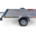 ALFA 12513MN.75A 10" EASY egytengelyes, 2,44x1,25m méretű, 750kg, fék nélküli, mellsőkerekes fix oldalfalas nyitott utánfutó
