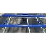 Műanyag borítású párnafa 3000x100x50mm, kék