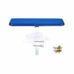 Párnafás támasz, 600x100x50mm,tekerős, 150mm-ra kitolható, kék, kötőelemekkel, kpl.