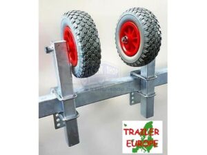 Gumikerekes bevezető szett, tartó 40x40x400mm, 260x85mm levegős kerék, kötőelemekkel, kpl.