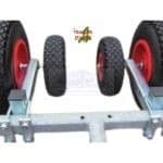 Dupla gumikerekes feljárást segítő szett, 260x85mm és 400x100mm levegős kerék, kötőelemekkel, kpl.