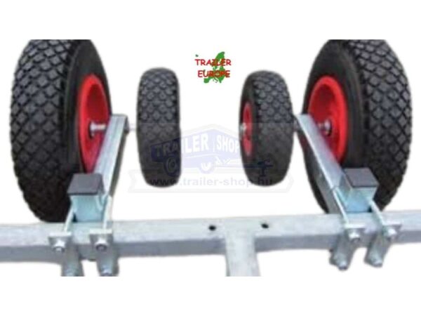 Dupla gumikerekes feljárást segítő szett, 260x85mm és 400x100mm levegős kerék, kötőelemekkel, kpl. TH0036