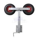 Támasz 2 tengelyes, két 260x85mm levegős kerékkel szerelve, tartóval és kötőelemekkel, tekerős, kpl., 1 pár