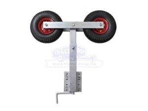 Támasz 2 tengelyes, két 260x85mm levegős kerékkel szerelve, tartóval és kötőelemekkel, tekerős, kpl., 1 pár