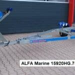 ALFA Marine 15920HG.75A* Super Egytengelyes, 4,9(6,07)x1,95m, 750kg, fék nélküli, görgős, csónakszállító, hajószállító, max. 5,3m hajóig