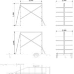 ALFA KK8 kajak/kenu 8-as szállító szett ALFA csónakszállítóhoz, állítható, egyenes karokkal