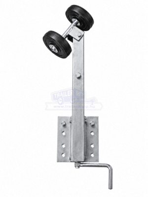 Támasz 1 tengelyes, tartóval és kötőelemekkel, tekerős, kék bordás kerekekkel, kpl. TH0035