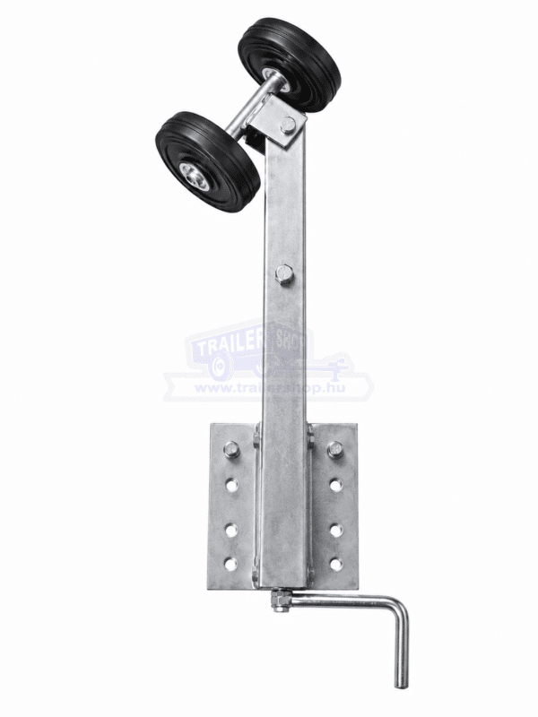 Támasz 1 tengelyes, tartóval és kötőelemekkel, tekerős, kék bordás kerekekkel, kpl. TH0035