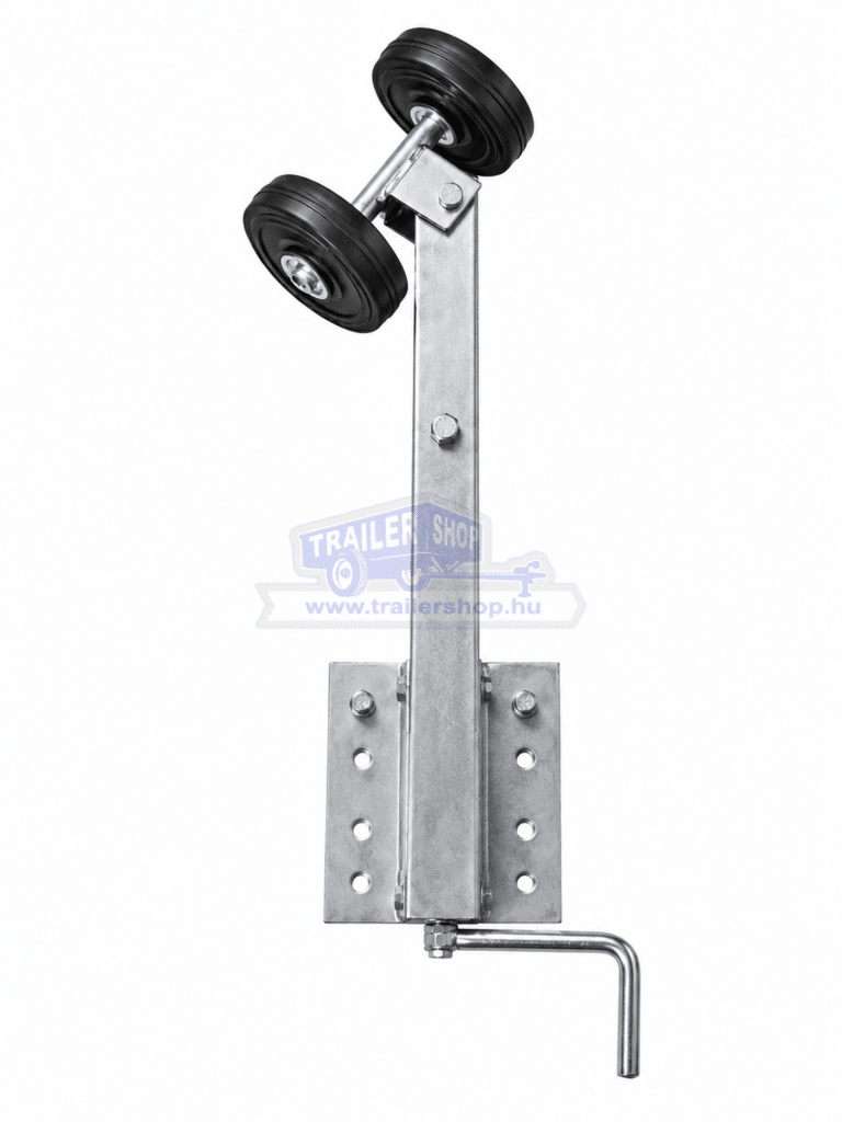 Támasz 1 tengelyes, tartóval és kötőelemekkel, tekerős, kék bordás kerekekkel, kpl. TH0035