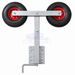 Támasz 2 tengelyes, két 260x85mm levegős kerékkel szerelve, tartóval és kötőelemekkel, tekerős, kpl., 1 pár TH0037