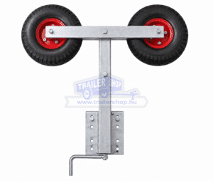 Támasz 2 tengelyes, két 260x85mm levegős kerékkel szerelve, tartóval és kötőelemekkel, tekerős, kpl., 1 pár TH0037