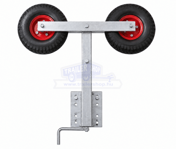 Támasz 2 tengelyes, két 260x85mm levegős kerékkel szerelve, tartóval és kötőelemekkel, tekerős, kpl., 1 pár TH0037