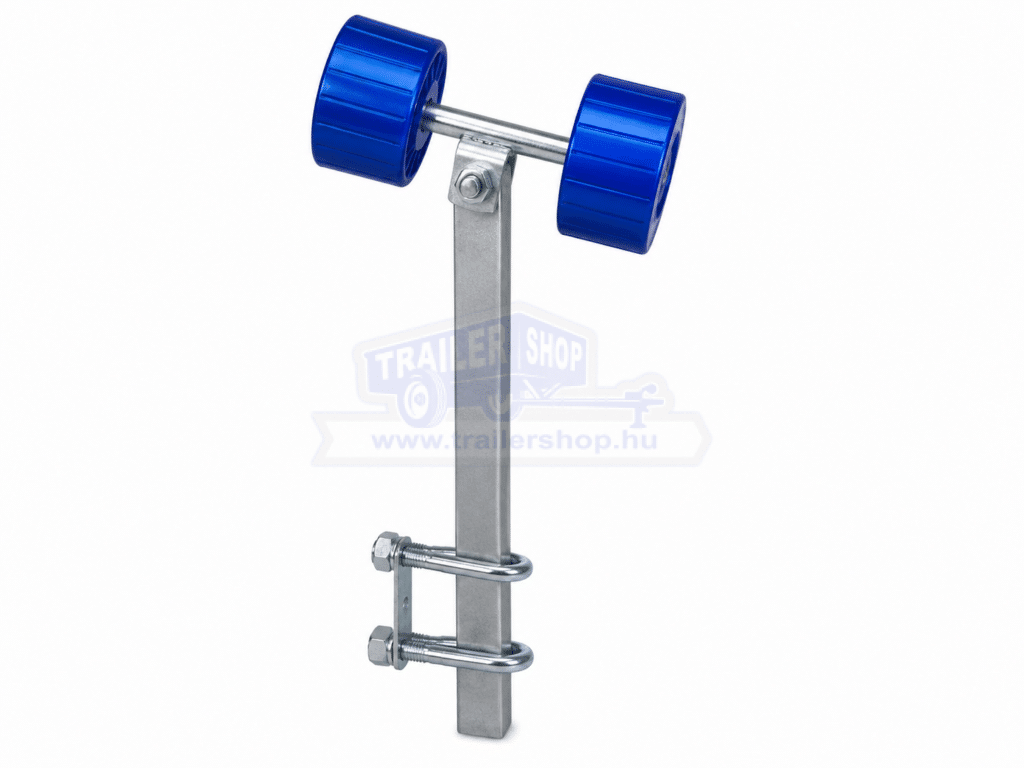 Görgős támasz szerelve/ 1 tengelyes, kék, tartóval és kötőelemekkel, kpl. TH0038