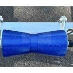 Hajógerinc görgő 8″, kék 194x90x61mm orsózó típus, 20mm tengelyen