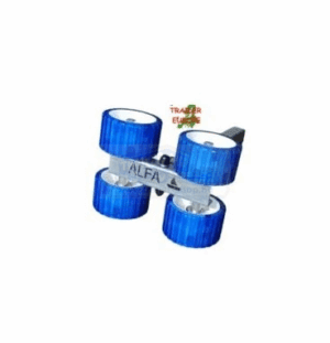 Görgős támasz szerelve/2 tengelyes, kék, tartóval és kötőelemekkel, kpl., Easy TH0026E