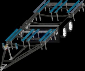ALFA-T Marine 48125HP.200AP Kéttengelyes, fékezett, párnafás pantoon test szállító utánfutó