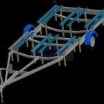 ALFA-B Marine 27525HP.180AP Egytengelyes, fékes, párnafás, pantoon test szállító utánfutó