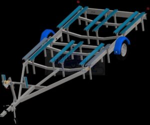 ALFA-B Marine 27525HP.180AP Egytengelyes, fékes, párnafás, pantoon test szállító utánfutó