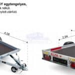 ALFA 13015MN.75A 10" EASY egytengelyes, 2,94x1,44m méretű, 750kg fék nélküli, mellsőkerekes fix oldalfalas nyitott utánfutó
