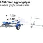 ALFA Marine 15518HG.55A* Neo egytengelyes, 5,5x1,82m, 550kg, fék nélküli, görgős, csónakszállító max. 4,9m hajóig