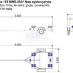 ALFA Marine 15518HG.55A* Neo egytengelyes, 5,5x1,82m, 550kg, fék nélküli, görgős, csónakszállító max. 4,9m hajóig