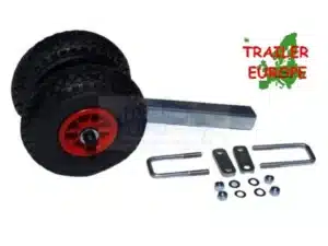 Centrírozó behajtást, feljárást segítő, tartó csónak pótkocsihoz, kpl .40x40x400mm, 260x85mm levegős kerék, kötőelemekkel, kpl. TH0041