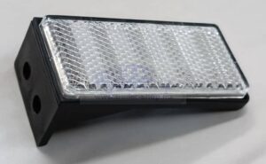 Fényvisszaverő fehér, gumitartón. négyszögletes, 76x34mm, két oldal B0007