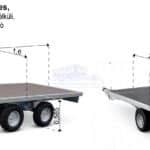 ALFA 12516AP.75T.10" univerzális, 2,56x1,6m, alsókerekes, fék nélküli, kéttengelyes, tandemtengelyes utánfutó