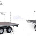 ALFA 13016AP.75T.10" univerzális, 3,05x1,6m, alsókerekes, fék nélküli, kéttengelyes, tandemtengelyes utánfutó