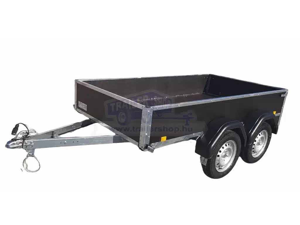 ALFA 12513MN.75TF fék nélküli, 2,44x1,25m méretű, 750kg kéttengelyes, tandemtengelyes utánfutó