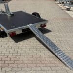ALFA 12116MP.75 egytengelyes, 2.10×1.60m méretű, 750kg fék nélküli mellsőkerekes uniplatós síkplatós motorszállító és quadszállító utánfutó