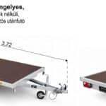 ALFA 12516AP.75 egytengelyes fékezetlen motorszállító utánfutó 256x160cm - 750kg össztömeg