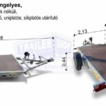 ALFA 12516MP.75SC egytengelyes 2,56x1,6m méretű, 750kg fék nélküli mellsőkerekes süllyeszthető uniplatós síkplatós motorszállító és quadszállító utánfutó