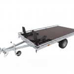 ALFA-B 22516AP.130-ig 10" egytengelyes 2,56x1,6m méretű, 1300kg fékezett alsókerekes uniplatós síkplatós motorszállító és quadszállító utánfutó