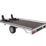 ALFA-B 22516AP.130-ig 10" egytengelyes 2,56x1,6m méretű, 1300kg fékezett alsókerekes uniplatós síkplatós motorszállító és quadszállító utánfutó